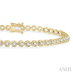 2 Ctw Round Cut Diamond Illusion Bracelet in 10K Yellow Gold