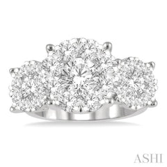 3 ctw Lovebright Round Cut Diamond Ring in 14K White Gold