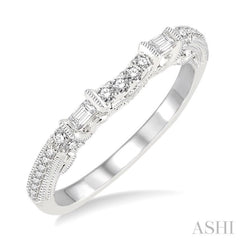 1/3 ctw Ethnic-Inspired Round Cut Diamond Wedding Band in 14K White Gold