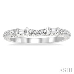 1/3 ctw Ethnic-Inspired Round Cut Diamond Wedding Band in 14K White Gold