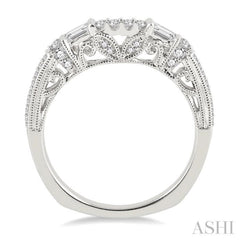 1/3 ctw Ethnic-Inspired Round Cut Diamond Wedding Band in 14K White Gold