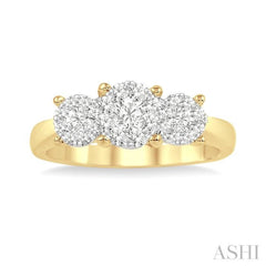 1/2 Ctw Lovebright Round Cut Diamond Ring in 14K Yellow and White Gold