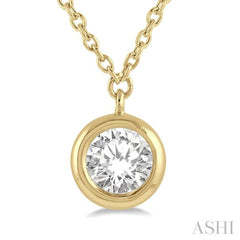 1/3 ctw Round Cut Diamond Necklace in 14K yellow Gold