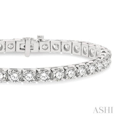 12 Ctw Square Shape Round Cut Diamond Tennis Bracelet in 14K White Gold