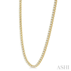 5 Ctw Round Cut Diamond Tennis Necklace in 14K Yellow Gold