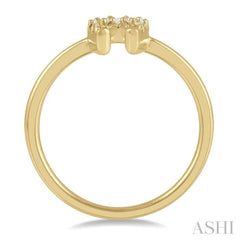 1/10 Ctw Horseshoe Charm Round Cut Diamond Petite Fashion Ring in 14K Yellow Gold