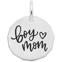 SILVER BOY MOM TAG CHARM