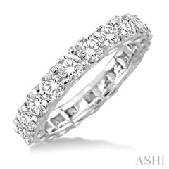 3 Ctw Round Cut Diamond Eternity Band in 18K White Gold