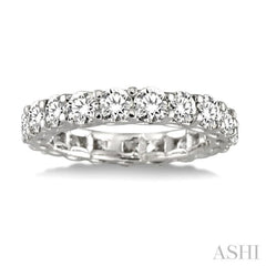 3 Ctw Round Cut Diamond Eternity Band in 18K White Gold