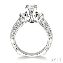 1/2 Ctw Diamond Semi-Mount Engagement Ring in 14K White Gold