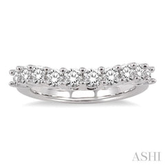 1 Ctw Round Cut Diamond 'V' Shape Band in 14K White Gold