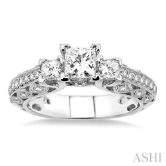 3/4 Ctw Diamond Semi-Mount Engagement Ring in 14K White Gold