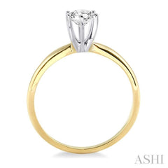 Round Cut Diamond Solitaire Ring in 14K Yellow Gold