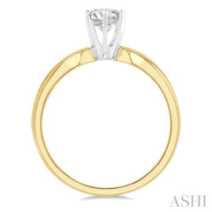 Round Cut Diamond Solitaire Ring in 14K Yellow Gold