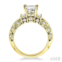 3/4 Ctw Diamond Semi-Mount Engagement Ring in 14K Yellow Gold