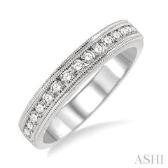 3/8 Ctw Round Cut Diamond Wedding Band in 14K White Gold