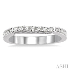 1/3 Ctw Round Cut Diamond Wedding Band in 14K White Gold