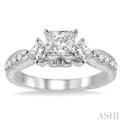 3/8 Ctw Diamond Semi-mount Engagement Ring in 14K White Gold