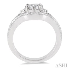 5/8 Ctw Round Cut Diamond Lovebright Ring in 14K White Gold