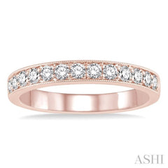 1/2 Ctw Round Cut Diamond Wedding Band in 14K Rose Gold