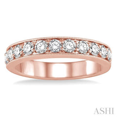 3/4 Ctw Round Cut Diamond Wedding Band in 14K Rose Gold