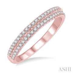 1/3 Ctw Round Cut Diamond Wedding Band in 14K Rose Gold