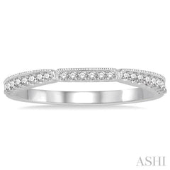 1/5 Ctw Round Cut Diamond Wedding Band in 14K White Gold