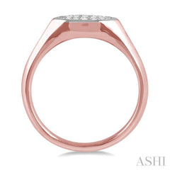 1/5 ctw Marquise Shape Lovebright Round Cut Diamond Ring in 14K Rose and White Gold