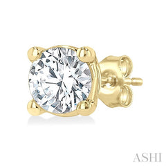 1/3 Ctw Round Cut Diamond Stud Earrings in 14K Yellow Gold