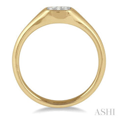 1/6 ctw Cushion Shape Lovebright Diamond Ring in 14K Yellow and White Gold