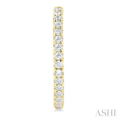 1/2 ctw French Pave Set Round Cut Diamond Fashion Half Hoop Earring in 14K Yellow Gold