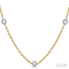 1 1/2 Ctw Round Cut Diamond Fashion Necklace in 14K Yellow and White Gold