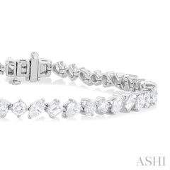 5 3/4 ctw Mixed Cut Diamond Fashion Bracelet in 14K White Gold