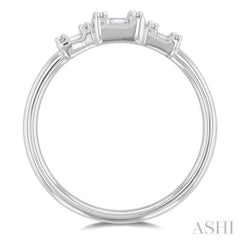 1/4 ctw Past, Present & Future Baguette and Round Cut Diamond Fusion Fashion Ring in 14K White Gold