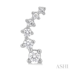 1/2 Ctw Round Cut Diamond Petite Fashion Climbers in 14K White Gold