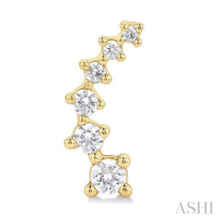 1/2 Ctw Round Cut Diamond Petite Fashion Climbers in 14K Yellow Gold